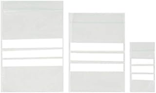Top Product 4 U - Pack of 300 Assorted Write On Panel/Stripe Plastic Grip Seal Bags - 100 Each of 3 Sizes - 1.5'' x 2.5'' - 2.25'' x 3'' - 3.5'' x 4.5'' inches