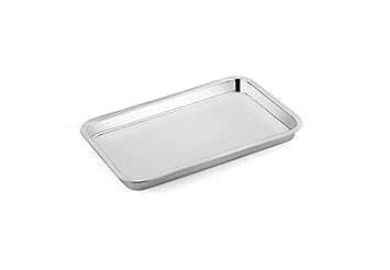 JONTY Stainless Steel DEEP Tray Square PURPORSE for Cake Sweet Pastry Muffins Camping, Events & Every Day Use Kitchenware in Various Sizes (L 44 x B 34)