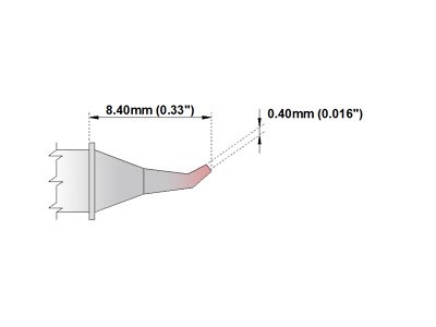 Thermaltronics M7Sb275 Bent Sharp 30Deg 0.4Mm (0.016In) Interchangeable For Metcal Sttc-126 #TOP1