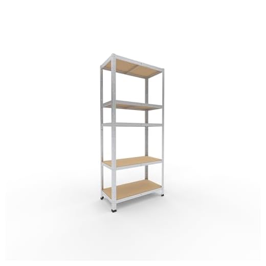 shelfplaza® HOME Schwerlastregal 180x80x40cm verzinkt/Metallregal mit 5 Böden/als Kellerregal, Garagenregal, Werkstattregal oder Lagerregal/Steckregal Metall mit 175kg Tragkraft