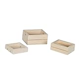 Beaupretty 3 Stück Teiliges Miniatur Holzrahmen DIY Puppenhaus Möbel Modell Natürliche Holzkiste...