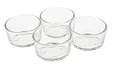 Teelichtgläser-Set, 4er-Set VBS 4er-Set Teelicht-Gläser klar Glas Weiß Teelichthalter Glasschälchen spülmaschinenfest