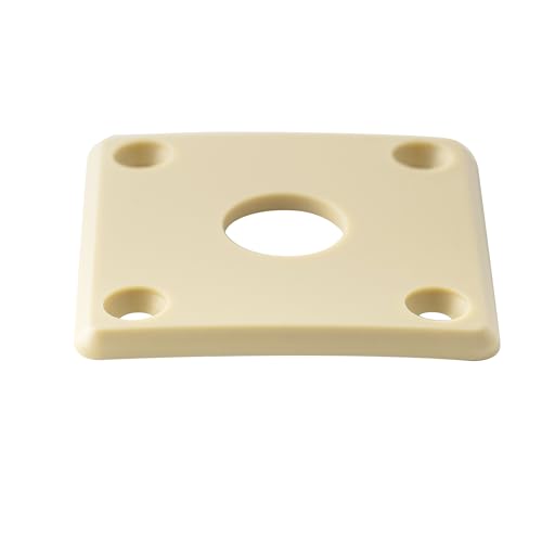 Musiclily Pro Plastic Curved Jack Plate Square Jackplates 10mm Hole for Epiphone LP SG Style Electric Guitar Cream (Set of 2) - Image 4