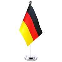 Deutschland Tischfahne Deutsche Flagge 21 x 14 cm Stahlmast und Sockel Klein Flaggen Unternehmen Konferenz Dekoration