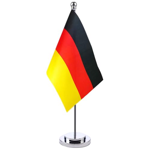Deutschland Tischfahne Deutsche Flagge 21 x 14 cm Stahlmast und Sockel Klein Flaggen Unternehmen Konferenz Dekoration