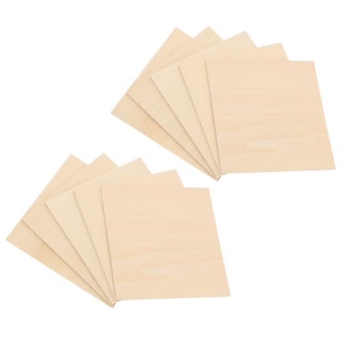 TOKIDNY 10 piezas Planchas de Madera para Manualidades Tablas Rectangulares de Madera Contrachapada para DIY Modelado y Decoración Creativa