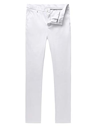 Mogu Mens Slim Fit Casual Pants Us Size 34 White #TOP1