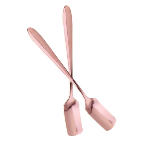 2Pcs Stainless Steel Dessert Spoons Comfortable Handle Ice Cream Spoons for Meals Cakes Parties Smooth Surface Easy to Clean Food Scoops