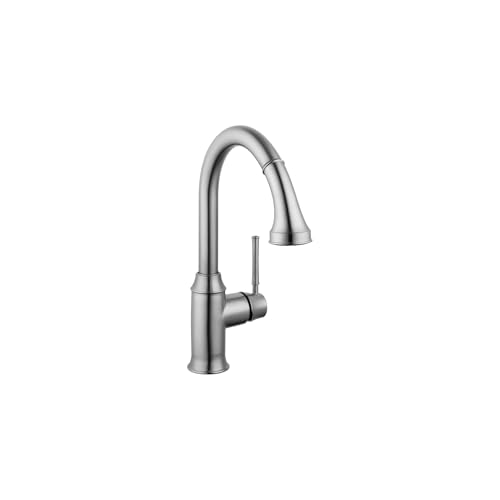 hansgrohe Talis C Stainless Steel High Arc Kitchen Faucet, Kitchen Faucets with Pull Down Sprayer, Faucet for Kitchen Sink, Magnetic Docking Spray Head, Stainless Steel Optic 04215800