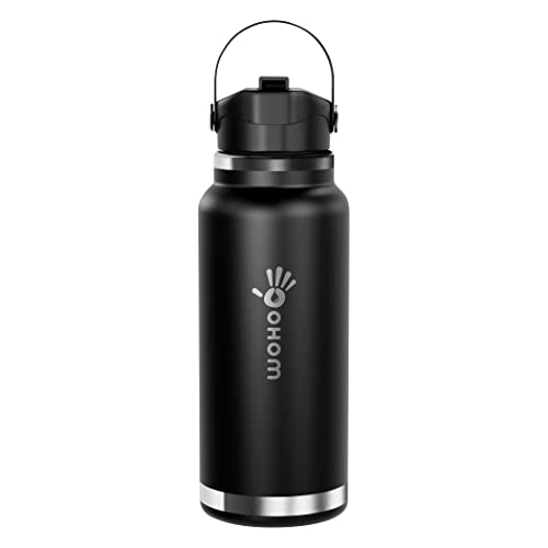Woho Stainless Steel Water Bottle - Eco-Friendly, Vacuum Insulated, Bpa-Free, Leakproof, 32Oz Capacity For 12Hrs Hot Or 24Hrs Cold Drinks - Keep Your Drinks Fresh And Hydrated On The Go!" (Black) #TOP1