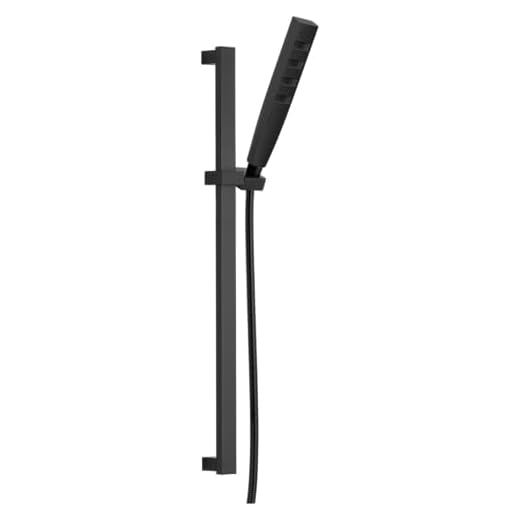 Delta Faucet 5-Spray Touch-Clean H2Okinetic Slide Bar Hand Held Shower with Hose, Matte Black 51140-BL