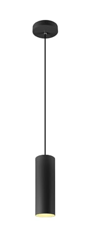 SLV Enola | Candeeiro de teto LED regulável, candeeiro de teto, candeeiro suspenso para sala de estar, bar, sala de jantar, máx. 60 W, inclui roseta, cilíndrica, alumínio, E27, preto mate