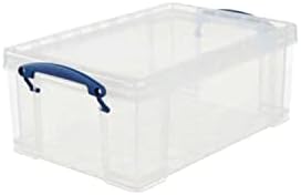 Really Useful Box 9 Litre Plastic Storage, Clear , Pack of 3