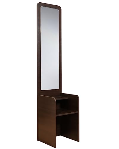 Image of DeckUp Zeus Engineered Wood Dressing Table with Mirror (Dark Wenge, Matte Finish)