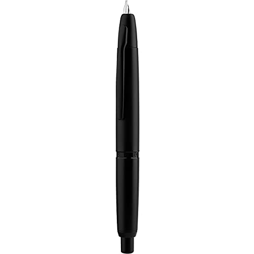 Image of erofa Majohn A1 Press Fountain Pen with Box, Retractable Extra Fine Nib Metal Matte Black Ink Pen with Converter for Writing