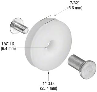 Miniatura 5 de C.R. LAURENCE B551 CRL Rodillo de puerta corrediza de nailon de 1 pulgada con ranura central para puertas de control de aire