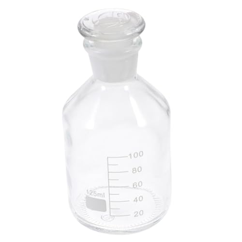 LIFKOME 1Pc Frosted Wide Mouth Glass Bottle Chemistry Sample Storage with Measurement Scale Laboratory Glass for Chemicals and Solvents