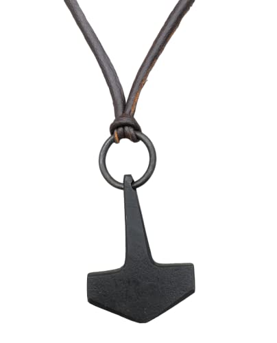 Colgante de Thor Mjolnir forjado que no se oxida ni pierde su color negro original