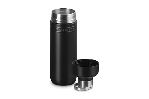 Image of Le Creuset Stainless Steel On The Go Water Bottle, 33 oz., Licorice