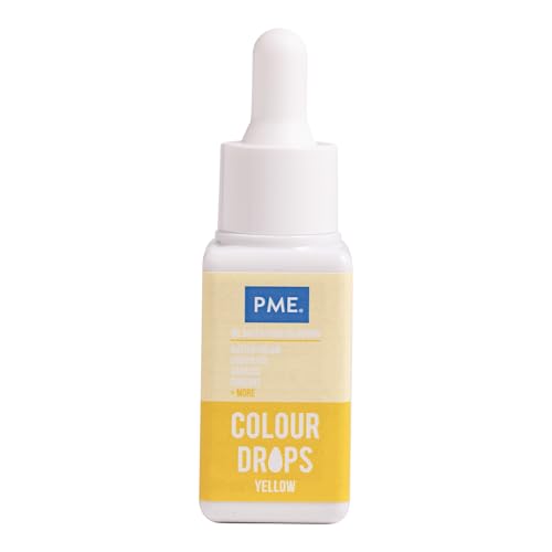 PME Cake Colour Drops Amarillos | Colorante Alimentario a Base de Aceite (20 ml)