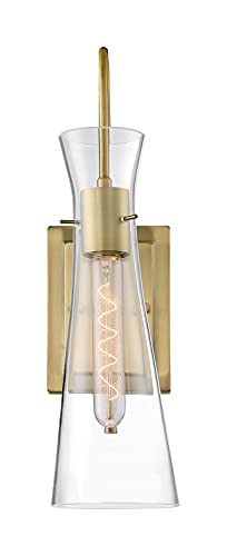 Image of NUVO 60 /6857 Bahari 1-Light Fixture Wall Sconce, Vintage Brass