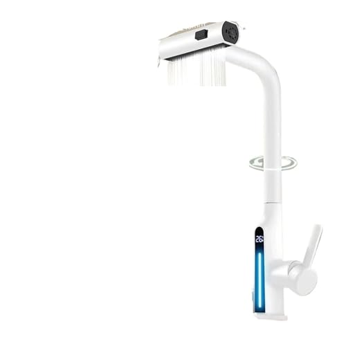 Robinet de cuisine contemporain blanc pour évier familial - 2
