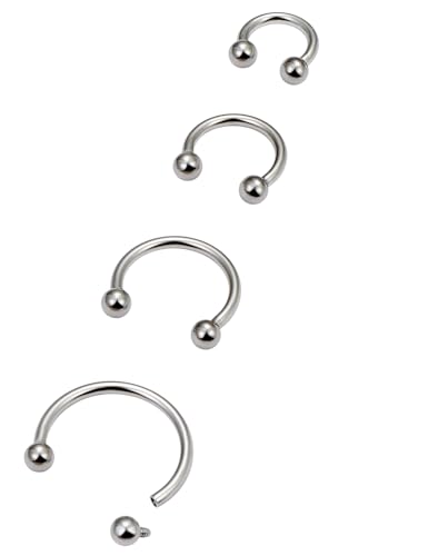 Lcolyoli 16g Septum Rings Internally Threaded Surgical Steel Septum Jewelry Lip Rings Hoop Labret Jewelry Smiley Piercing Jewelry Horseshoe Earrings Daith Piercing Jewelry for Women Men