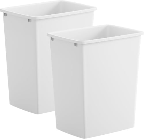 Image of ROOMTEC 35QT Kitchen Trash Can,Sturdy and Lightweight Slim Trash Can,2-Pack