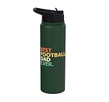 Best Football Dad Ever Footballer Football Player Sports Stainless Steel Insulated Water Bottle