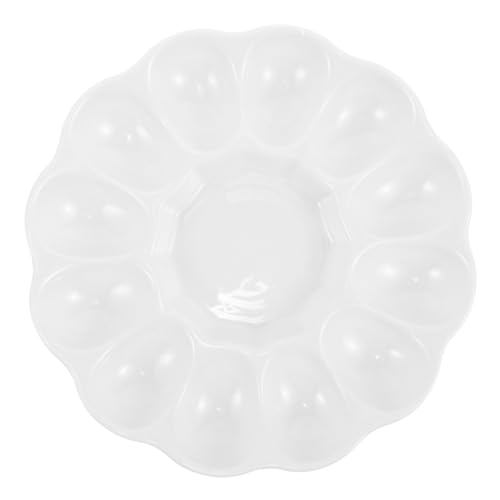 Ciieeo Ceramic Egg Tray for Easter Celebrations Cavity Egg Holder for Deviled Eggs for Family Gatherings Parties and Special Occasions Easy to Clean Non Stick