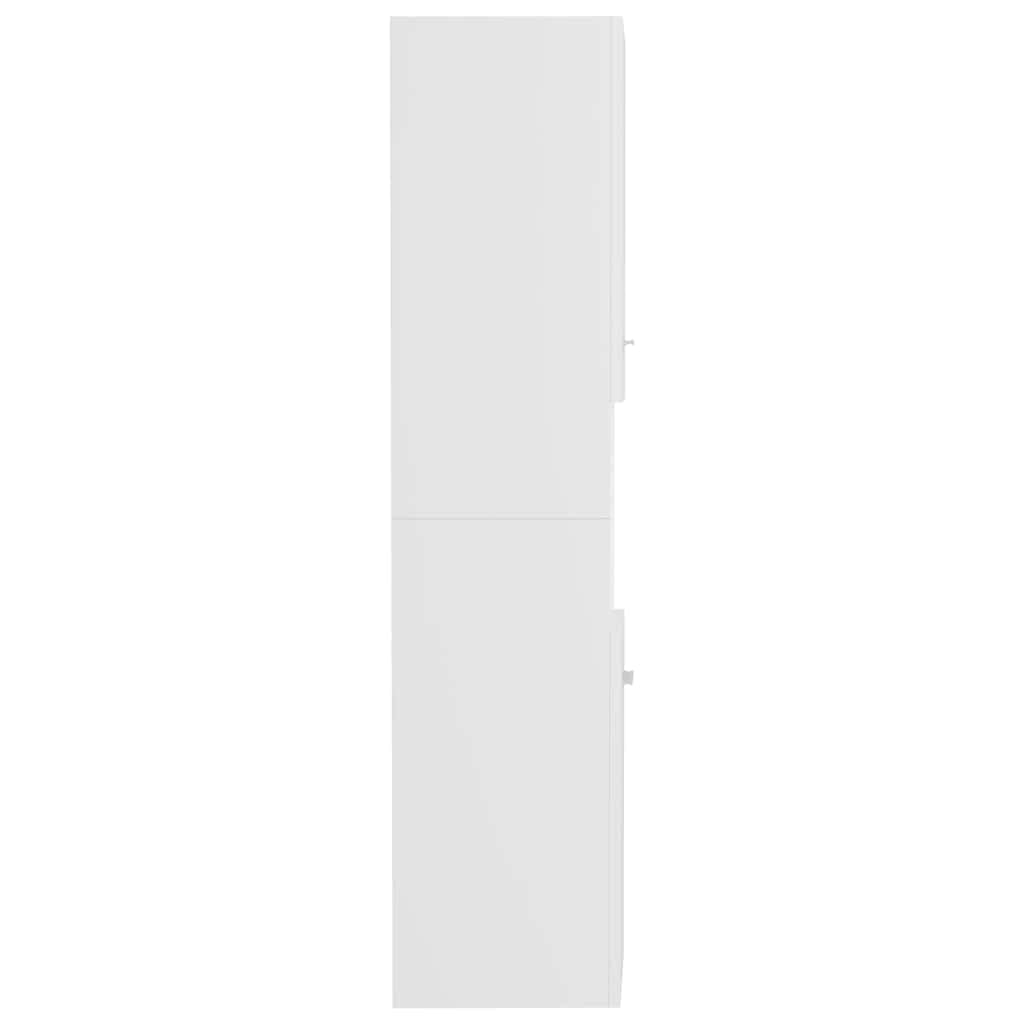 vidaXL Mobile da Bagno Bianco 30x30x130 cm in Legno Multistrato