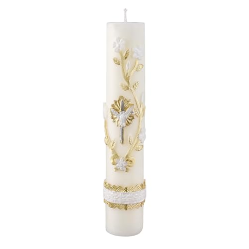 Baptism Candles Catholic Prayer Candles for Church Devotional Saint Blessed Mexican Gift Cirios Religiosos Catolicos Velas para Bautizo Cross Candle Religious Confirmation Candle Veladoras Mexicanas