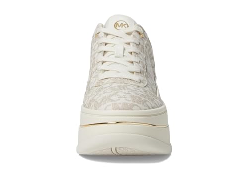 Image of Michael Michael Kors Hayes Lace-Up Shoes for Women - Breathable Textile Lining - Synthetic Outsole - Round Toe Vanilla 6.5 M