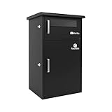 宅配ボックス 宅配BOX ポスト一体型 屋外 防水 大容量 置き配ボックス 戸建て用 個人宅用 収納ボックス 郵便受け 盗難防止 (ブラック／１段式)