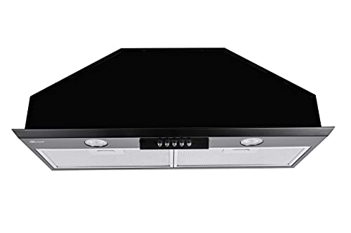 Gurari GCH B 051 70 BL inkl. 2x Umluftset, Einbau Lüfterbaustein/Deckenhaube Einbau Abzugshaube,Dunstabzugshaube 70 cm, Schwarz, 1000m³/h,Abzugshaube, Abufthaube,Umlufthaube