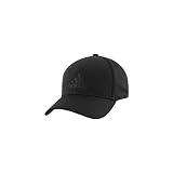 adidas Men's Zags 2.0 Structured Mid Crown A-Flex Stretch Fit Hat, Black/Black, Small-Medium