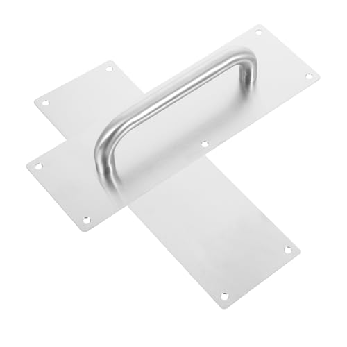 Cabilock 2pcs Stainless Steel Push Pull Door Handle Closet Door Pulls with Plate for Multipurpose Design