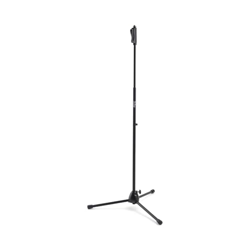 On-Stage MS7540 One-Handed Mic Stand with Tripod Base (For Vocal and Instrument Microphones, Height-Adjustable, Portable, Steel Construction, Standard 5/8?-27 Threading, Folding Tripod Base, Black)