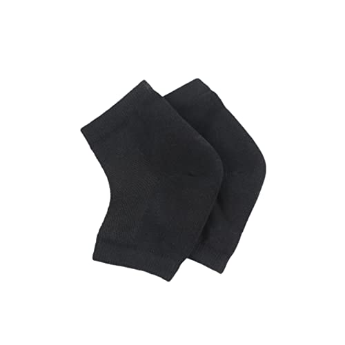 VALICLUD 3pcs Moisturizing Gel Heel Socks for Women Open Toe Design Breathable Support for Dry Cracked Skin Washable Foot Care Sleeves Black