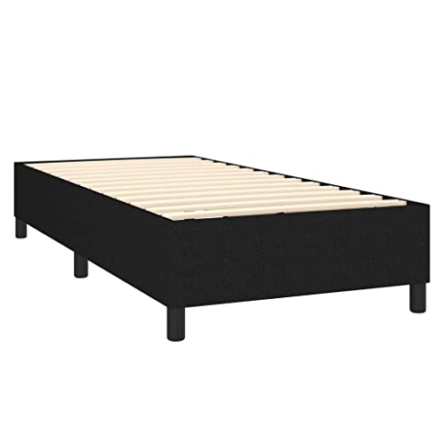 Mimdixy Funktionsbett Gästebett Stauraumbett Einzelbett,Boxspringbett mit Matratze Schwarz 90x200 cm Stoff,Für Schlafzimmer,Gästezimmer,Kann Schnell Zusammengebaut Werden – Bild 6