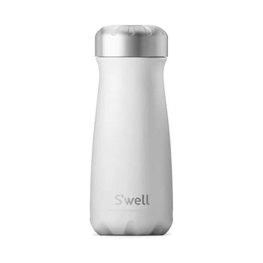 S'well Stainless Steel Traveler-16 Fl Oz Triple-Layered Vacuum-Insulated Travel Mug Keeps Coffee, Tea and Drinks Cold for 24 Hours and Hot for 12-BPA-Free Water Bottle, 16 oz, Moonstone