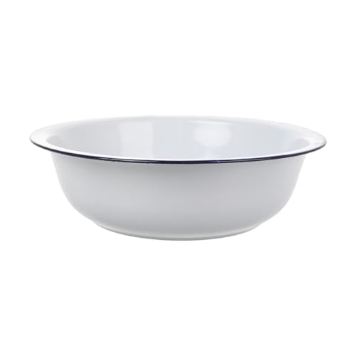 Tazón esmaltado vintage 30 cm blanco para cocina miniatura 1