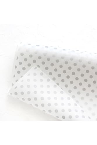10'lu Ambalaj, Paket Kağıdı, 70x100 cm Metalik Puantiye Desenli, Gümüş-Beyaz Tek Ebat