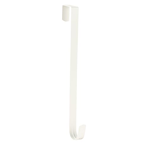Image of Slim Over The Door Wreath Hanger for Front Door, 15 inch White 1 Pack | Damage-free wreath holder, Easy to Use and Reusable Door Hook for Christmas, Thanksgiving, Halloween and Daily Decor