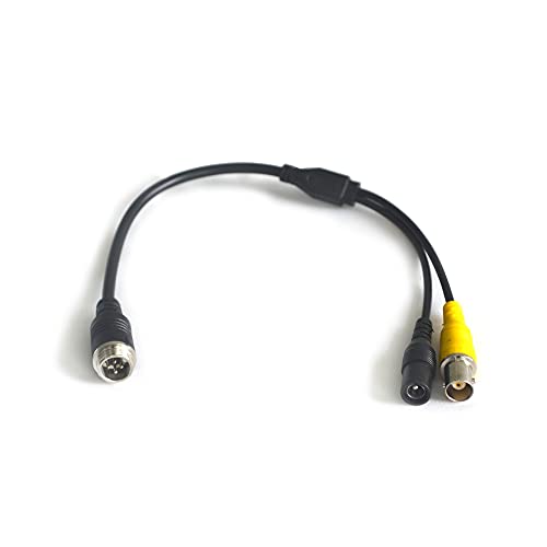 Vardsafe Câble adaptateur VS164 4 broches mâle vers BNC femelle DC pour caméra de recul Cover