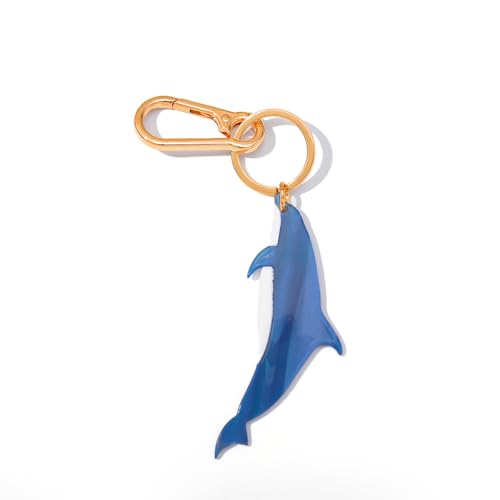 Seahorse Bag Charm & Keychain - Acetate Seahorse with Gold-Tone Metal Ring & Lobster Clasp