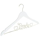 CONGARTENO Kleiderbügel für Hochzeitskleider aus Naturholz mit Brautmotiv aus Metalldraht Filigran und rutschfest Geeignet für Brautmodegeschäfte und Hochzeitsfotografie