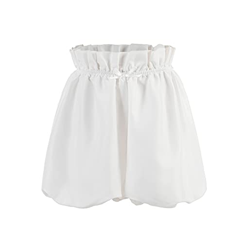 Nuoqi Women's High-Rise Bloomers, Small White 100% Polyester Underpants, Lightweight Stretchable Breathable, for Adult Females