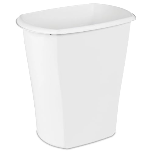 VTFGPSX Large Kitchen Trash Can, 10 Gallon Plastic Garbage Bin with No Lid, White