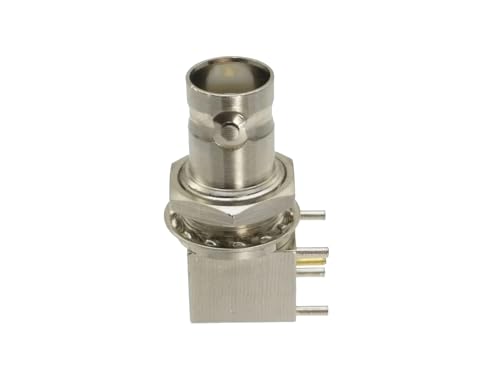 Connecteur BNC femelle coaxial RF pour soudure sur carte et châssis à écrou